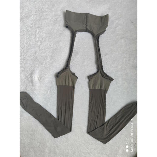 Feiyu Tenderness Series Mask Milk Silk Ultra-Thin Four-Side Crotch Hollow Lace Suspender One-piece Sexy Long Pantyhose White One Size