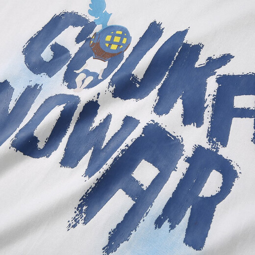 古由卡（GUUKA）&SANK联名白色短袖T恤男潮牌刘宇嘻哈纯棉运动半袖T宽松 白色f3887 XXS xs