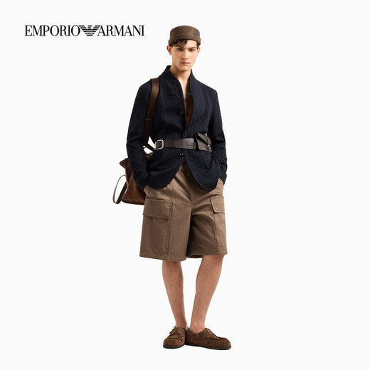 EMPORIO ARMANI/阿玛尼官方旗舰【父亲节礼物】新款男士宽松百慕大短裤2025夏季 U6195-珠光巧克力色 50 (L)