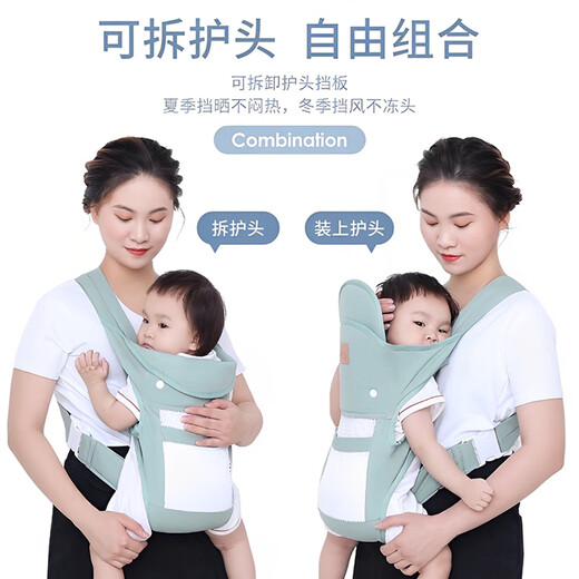 MU YUNYAO 2025 Nouveau artefact pour bébé Handles libératrices Baby Strap Style Front-Style Freshmen Freshmen Sorties simples peu de mois à mois [Orthopedics 0-36 mois] Modèle net respirant * Gray