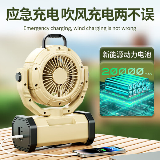 PLUZZ German brand | Super long battery life outdoor rechargeable electric fan fishing camping tent wireless portable refrigeration lithium battery lighting desktop fan student dormitory mosquito repellent system 20,000 mAh + intelligent shaking head + stepless adjustment + remote control timing German quality | products recommended by sports champions