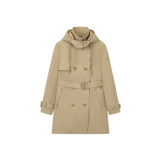 Teenie Weenie Bear Women's Windbreaker 2025 Autumn New Style Commuting Business Removable Hood Jacket Khaki M