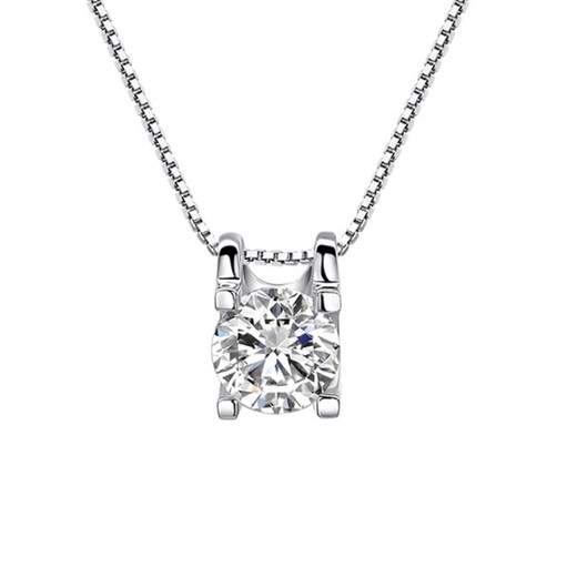 Olevo Moissanite diamond necklace 18K gold white bull head pendant clavicle chain PT950 platinum 1 carat 2 carat neck necklace 18K gold white pendant + chain main diamond 2 carats
