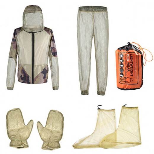 Yuanzu mesh outdoor fishing anti-mosquito sun protection clothing jungle camping outdoor coverall summer quick-drying breathable hooded full body suit L (height 160-175) cm