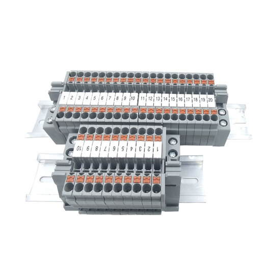 PT2.5 direct plug tool-free spring terminal guide rail combined terminal block 10-100 positions terminal block PT2.5 (100 positions) red, yellow, blue, green and black (color remarks)