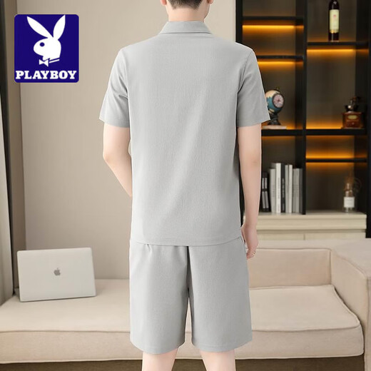 Playboy; Playboy Sommer schnell trocknend kurzschließend T-Shirt Herren-Set Lteaus hübsche Sport-Shorts 2025 Trendy White Top Men 902 Hellgrün (Set) 2xl (ca. 135 ~ 150 Jin [Jin ist gleich 0,5 kg] kann getragen werden)