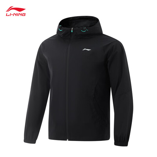 Li ning Xiao Zhan Funcion Breakbreak Sports Breaker Windbreaker para hombres para hombres Fitness de verano Simple y cómoda chaqueta Black-1 XL