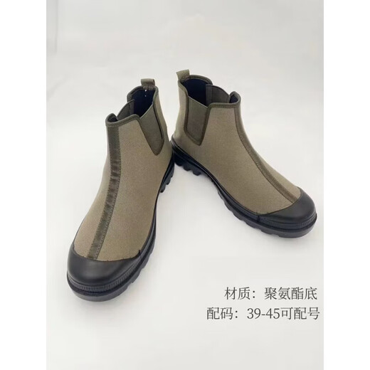 蕉京帆布马丁靴男高帮鞋帆布鞋男马丁靴防沙鞋子休闲百搭工装靴 绿色2-款 9215 38 38 偏大，请拍小码