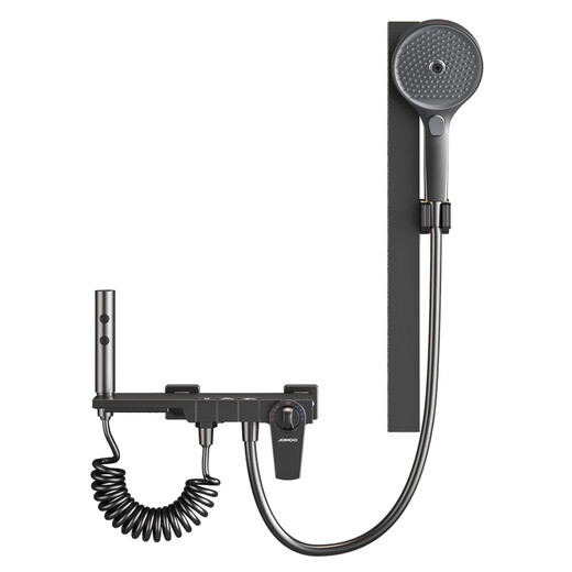 JOMOO/JOMOO simple all-copper shower head set supercharged gun gray small apartment bathroom split topless shower head A type - gun gray round shower head (hot and cold style)