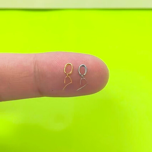 Pure 18K gold buckle head jadeite pendant buckle jade pendant clip buckle joint buckle diy accessories Au750 buckle clip buckle K white (oblique hole model)