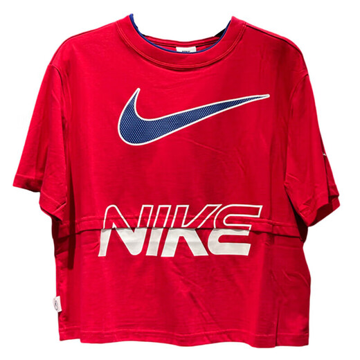 Nike T-Shirt Damenbekleidung 2023 Sommer Neue Mode Sportbekleidung lässig bequeme Fitness atmungsaktiven losen runden Nacken Kurzärmel HF6291-687/Red M.