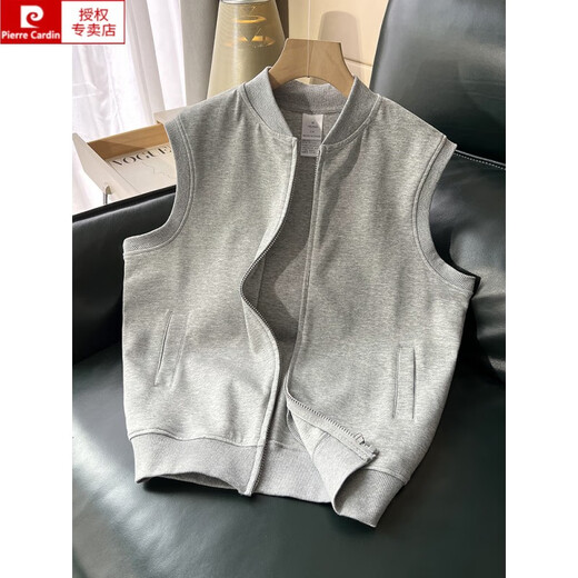 皮尔卡丹（pierre cardin）立领马夹外套女2025春夏季新款纯色休闲运动宽松圆领马甲拉链卫衣 841#白色 XL