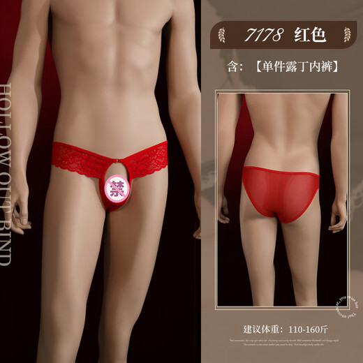 男士情趣内裤激情诱惑床上调情性感内衣JJ套免脱丁字裤挑逗骚 7170黑单件渔网内裤 均码 详见规格图