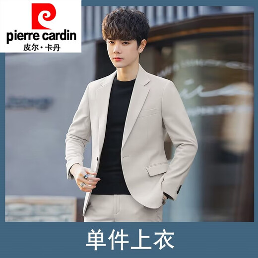 Pierre Cardin Spring Design Blazer Men's Brown Costume en trois dimensions tombant en trois dimensions de la jeunesse décontractée Single Western Trend Khaki High Texture L 120-135Jin [Jin est égal à 0,5 kg]