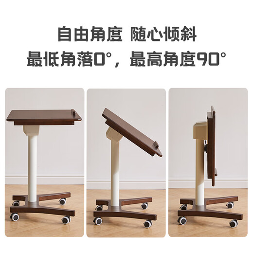 Jiayi mobile lift table standing workbench solid wood bedside table folding computer table movable office desk desk