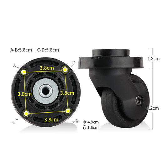 Suitable for Crown Roger LOJEL trolley case wheel accessories suitcase universal wheel suitcase silent roller pulley 1369 pair