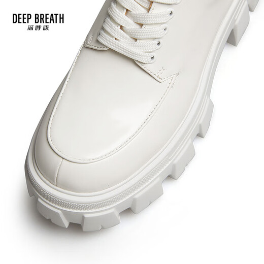 DEEP BREATH Deep Breath Women's Shoes Cowhide Thick Sole Low Top Strap Gentleman Single Shoes Women's AX13066 White 37