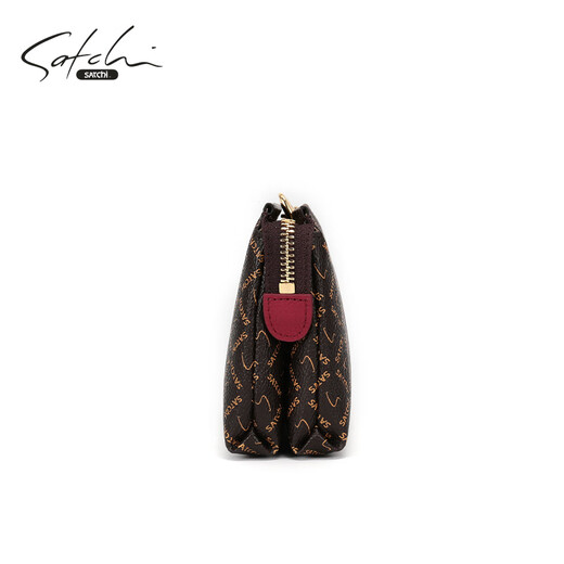 Sachi SATCHI clutch bag fashionable PVC women's bag large capacity multi-component durable mobile phone bag for wife brown/red