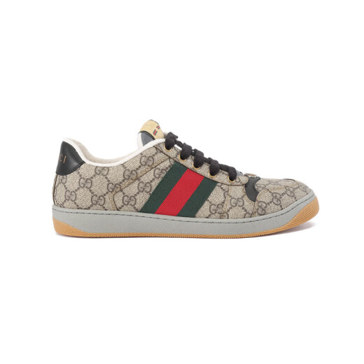 Gucci (Gucci) Nuevos productos, serie de insultos para hombres Zapatos deportivos informales 674530 96GE0 9766 beige ebony double g con cinta roja y verde de flores antiguas 42.5 / marca código original 8.5