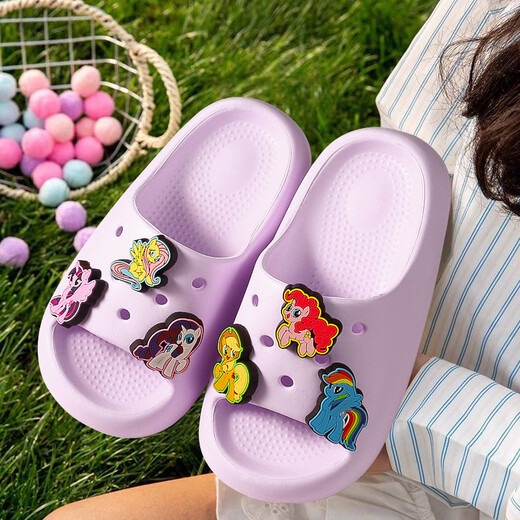 小马宝莉(MY LITTLE PONY)凉拖鞋夏季新款中大童拖鞋可爱卡通居家室外软底防滑凉拖鞋宝宝幼 Mk紫色 35 (230码(34-35)内长22.5cm