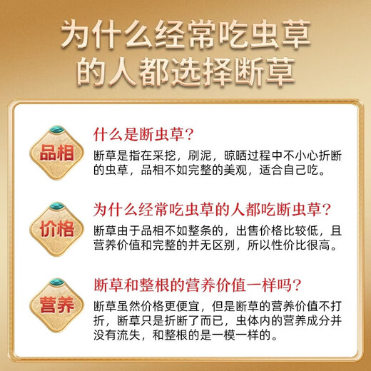 冬虫夏草断草正宗虫草藏区高海拔断虫草断草新鲜干虫草大断草 【正宗藏区高海拔】大断草1克