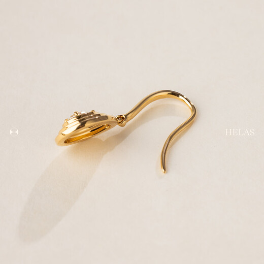 Helas Hera Naples series 18K gold earrings drop-shaped diamond ear hooks women's new earrings birthday gift 18K gold gold color