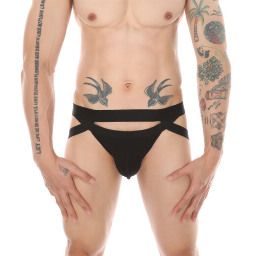 OLOgay sex toys double trench underwear men sexy men sex underwear thong sex underwear men seductive 113 black 100-120Jin [Jin equals 0.5 kg]