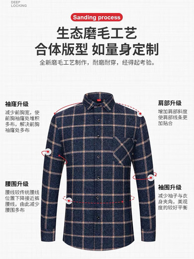 Romon Frühlings- und Herbst-New Cotton Long Sleeve Shirt Herren-Baumwollplaid-Hemd Großgröße mit mittleren und älteren Top Daddy-Outfit 838 [] 38 schlug 95-105jin vor [Jin ist gleich 0,5 kg]