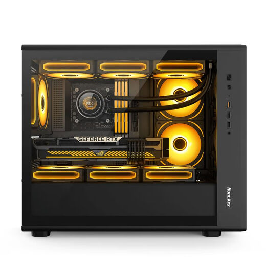 航嘉G63战戟 侧透玻璃机箱 M-ATX主板/长显卡/360水冷 G63mini台式机电脑主机机箱/卡扣式玻璃 G63黑色（支持M-ATX主板/显卡限长40厘米）