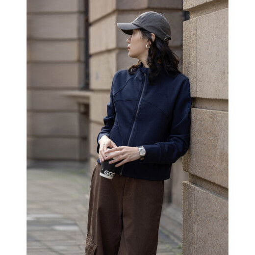 Demana [intelligent casual style] spring fashionable split-piece stand collar comfortable air layered meat short women's jacket
