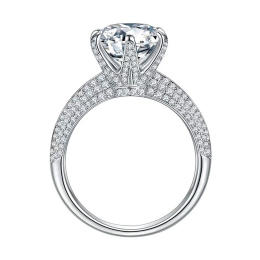 Pu Lian Moissanite Ring Half Diamond Ring Silver Jewelry Female Couple Ring Silver Platinum Plated One Carat Gemstone Wedding Ring Main Stone 5 Carat No. 9