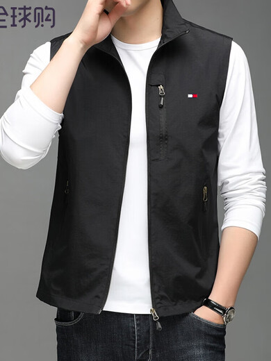Tommy Shekelly Tommy's Men's Spring и осень тонкий жилет с тонкой жилетом для подставки. Внешний жилет на открытом воздухе.