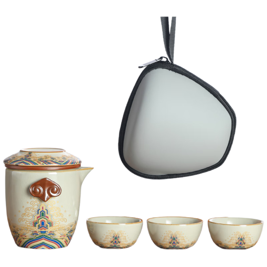 Shangyanfang Forbidden City Cultural and Creative Portable Travel Tea Set Quick Cup Outdoor Camping High-end Tea Cup Souvenir Gift
