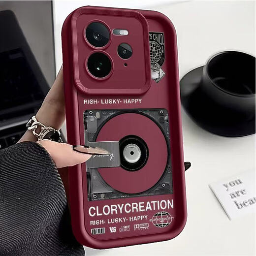 Niu Shell CD record is suitable for realme GT7PRO mobile phone case RMX5010 full-inclusive lens anti-fall matte creativity Sky eye black-NB222-retro record Realme GT7pro