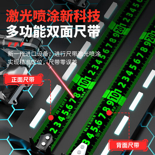 Jingxi Selection Steel tape measure 5 meters household meter ruler box ruler ring ruler high precision wear-resistant anti-fall ruler fluorescent tape measure 5*25