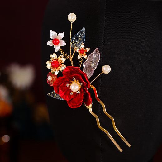 Yage Bridal Headwear New Chinese Style Hairband Set Ancient Style Hanfu Hair Accessories Complete Set 2024 New Women's Xiuhe Clothing Accessories Red Hairband