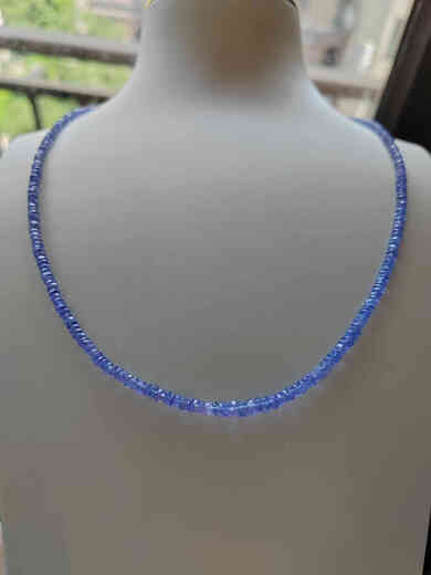 Fujiu Natural India imported tanzanite necklace high-grade ice-transparent gem-grade blue-purple necklace pink tourmaline necklace bracelet high-quality ice-transparent tanzanite necklace about 3-4.2