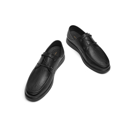
Red Dragonfly Casual Leather Shoes Men's 2025 Spring New Men's Shoes Sheepskin Comfortable Flat Sole Dad Middle-aged Leather Shoes WTA15099 Black 40