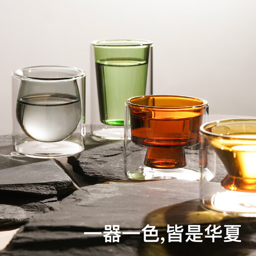Teastone ancient glazed teacup tea set set cup glass master cup double-layer anti-scalding insulated water cup resistant to high temperatures