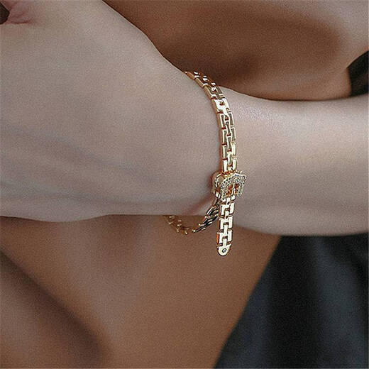 Siyi French Michelle diamond belt buckle chain bracelet adjustable buckle bracelet gold gold suitable for 16.5 inner hand circumference