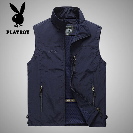 Playboy printemps et automne Nouveau gilet masculin en plein air terrestre décontracté d'âge moyen et jeunes photographie de pêche gilet gilet horse sport veste veste khaki xl