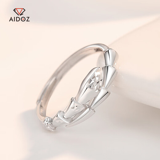 Aido diamond pt950 platinum ring for women fashionable platinum geometric zodiac snake design holiday gift weight 3.2-3.4 grams