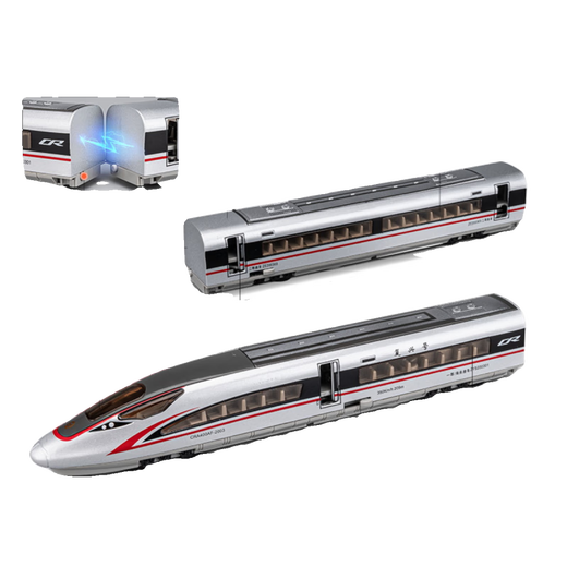 Yuanqi Lingli Remote Control Electric Track Fuxing Train Tore Simulation Моделирование сплава сплав высокоскоростной железнодорожной модели EMU и детских игрушечных подарков [сплав с дистанционным управлением] Серебряный серебро с двойными круглыми трассами + аксессуары [общая длина трека около 12