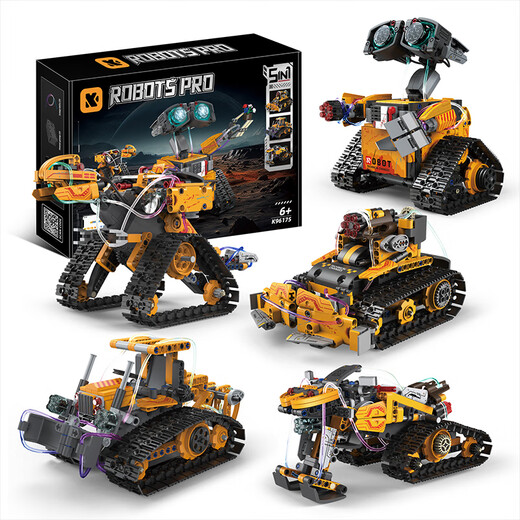 Jabadabado Kinderspielzeugprogrammierung Roboter Boy's 7-14. Geburtstagsgeschenk 6-10 Jahre altes Elektrowissenschaft und Bildung versammelten Bausteine ​​über Robot Five-in-One [Cool Colorful Box]