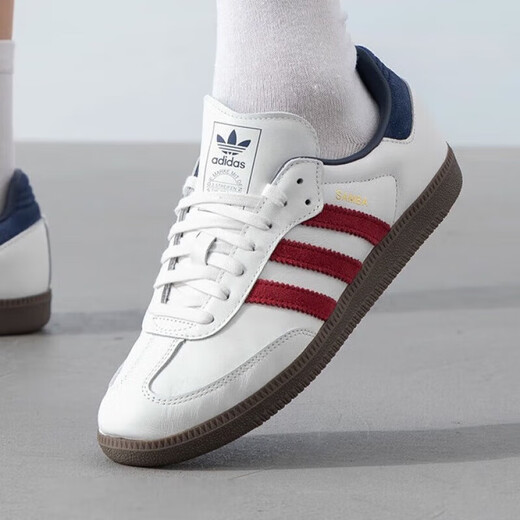 Adidas (adidas) Clover men's shoes and women's shoes 25 summer new SAMBA sneakers fashionable T-toe shoes low top casual couple's shoes IH4881/bright white/victory red/deep indigo 39