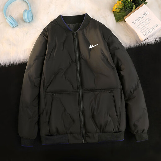 Huili-Baumwollmantel Herren Winter Baumwollmantel Herren Brotmantel Langarm Wärme verdickte Jacke Cotton Jacke Top LG-HL-A347-9898-3-Black 4xl (Empfohlen 160-180jin [Jin gleich 0,5 kg]))