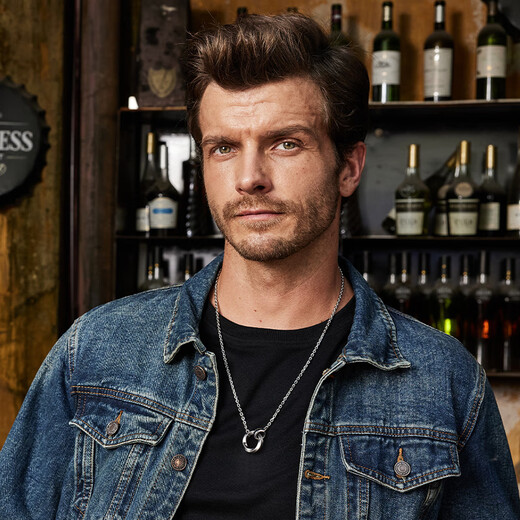 IDEAGEMER Bian Tianyang's same style Möbius ring necklace men's high-end pendant birthday gift for boyfriend Black diamond Möbius ring necklace 55+5CM