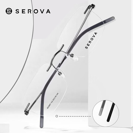 Slowa Slowa Ultra-leichte rahmenlose Myopie-Brille Männer kleiner Gesichtsquadratrahmen Business Ultra-light Titanrahmen optische Augen Frauen SC687 SC687 STARLIGHT Silber C2-Rahmen + Wanxin 1.60 Anti-Blau-Lichtfarbe Distortion Lens