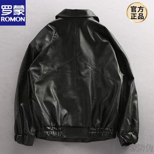 ROMON American retro loose leather jacket men's winter velvet thickening trendy handsome motorcycle leather jacket PU leather jacket black velvet 3XL suitable for 190Jin Jin is equal to about 0.5kg