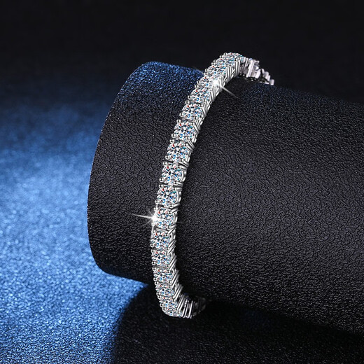 Guanpuge Fat Donglai same style pt950 platinum moissanite bracelet high quality new full diamond moissanite feminine temperament light luxury 925 silver 10 points moissanite bracelet + certificate + 15.5cm